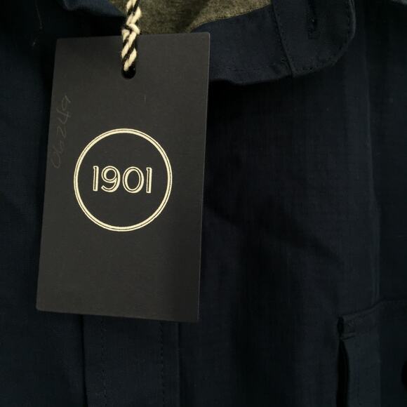 NWT 1901 Shirt Jacket Front Button Long Sleeve Collared Neck Navy Blue Size XXXL - Picture 4 of 6